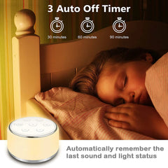 White noise machine with 7-color night light and 34 soothing sounds for baby sleep and relaxation