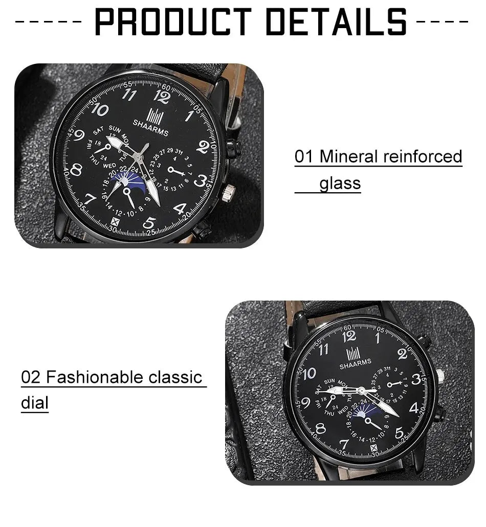 Fashion Mens Watches Wallet Glasses For Men