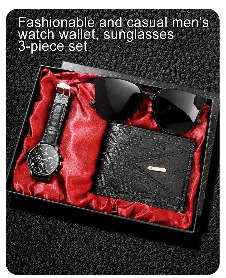 Fashion Mens Watches Wallet Glasses For Men