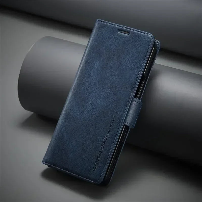 Luxury magnetic leather wallet case with card holder for Samsung Galaxy Z Fold 3, 4, 5, 6