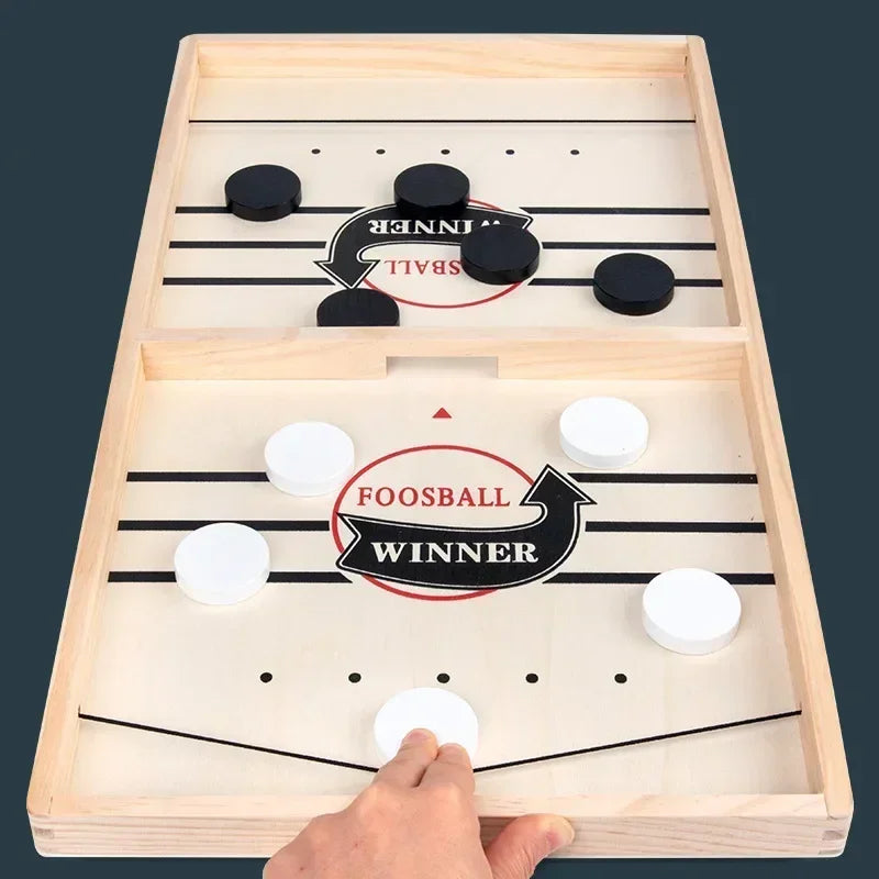 Foosball Winner Game Table with Hockey, Catapult Chess, and Fast Sling Puck Board