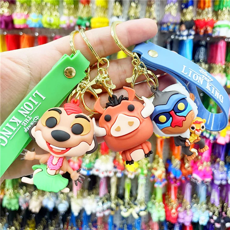 Cute Disney cartoon keychain featuring Mickey, Minnie, Lilo & Stitch for kids