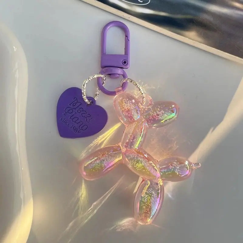 Cute Acrylic Balloon Dog Keychain for Y2K Bag Decoration and Gifts