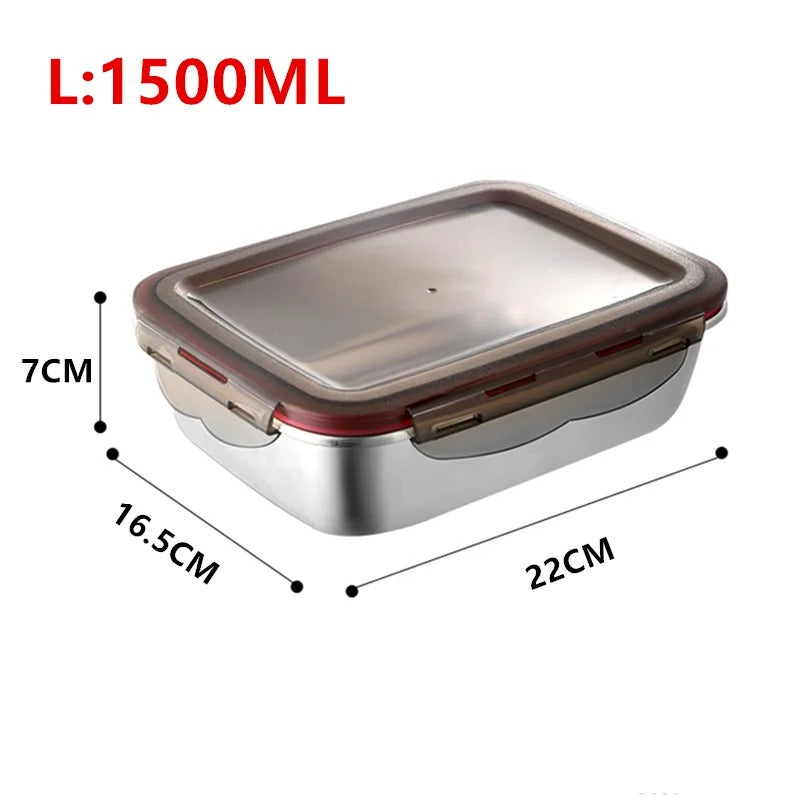 304 Stainless Steel Leakproof Bento Box – Sealed Travel Food Storage, Microwave Safe Lunchbox for Household & Pickle Storage