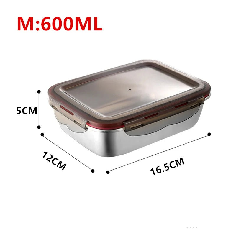 304 Stainless Steel Leakproof Bento Box – Sealed Travel Food Storage, Microwave Safe Lunchbox for Household & Pickle Storage